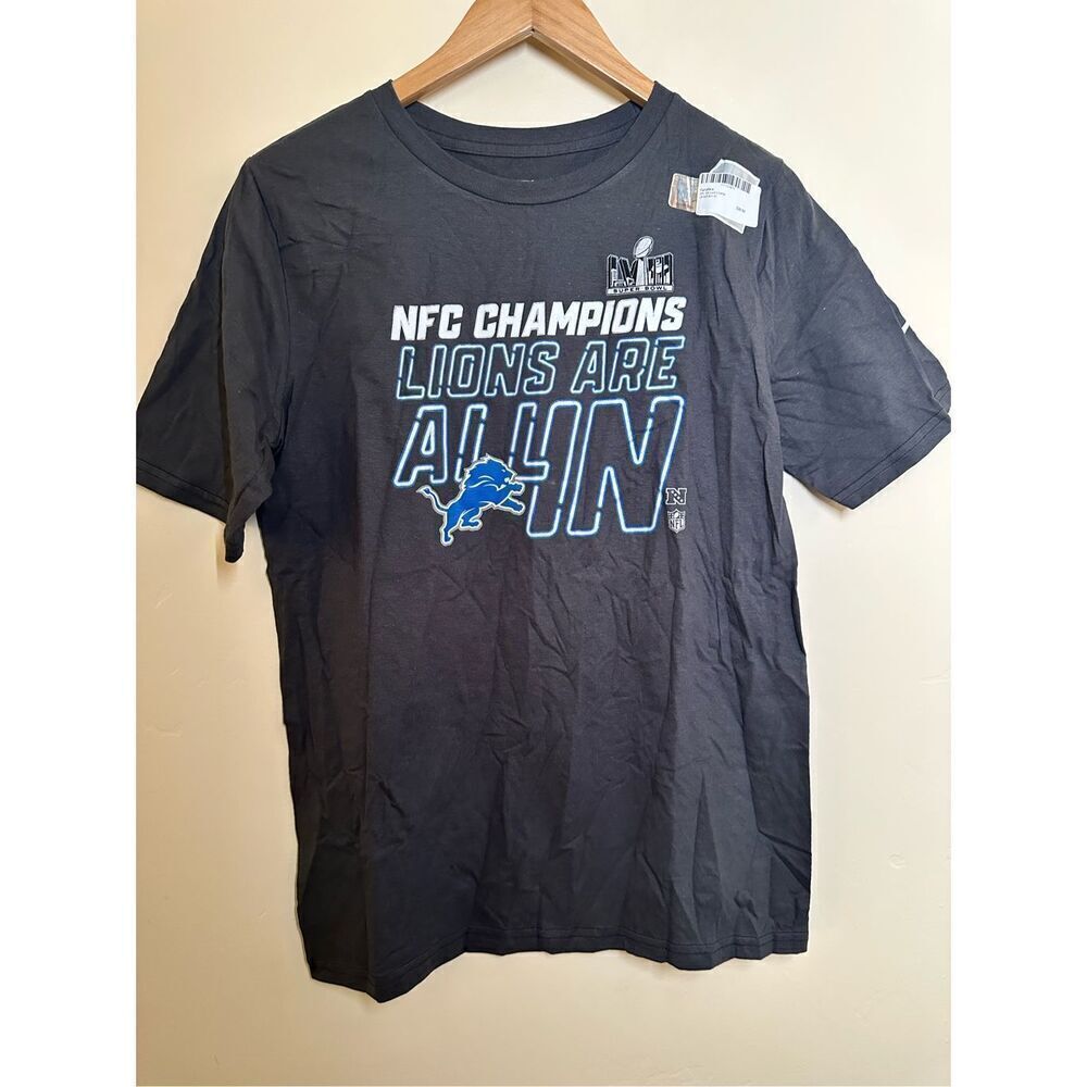 NFL Detroit Lions NFC Champions Nike Youth Gray T Shirt Size XL